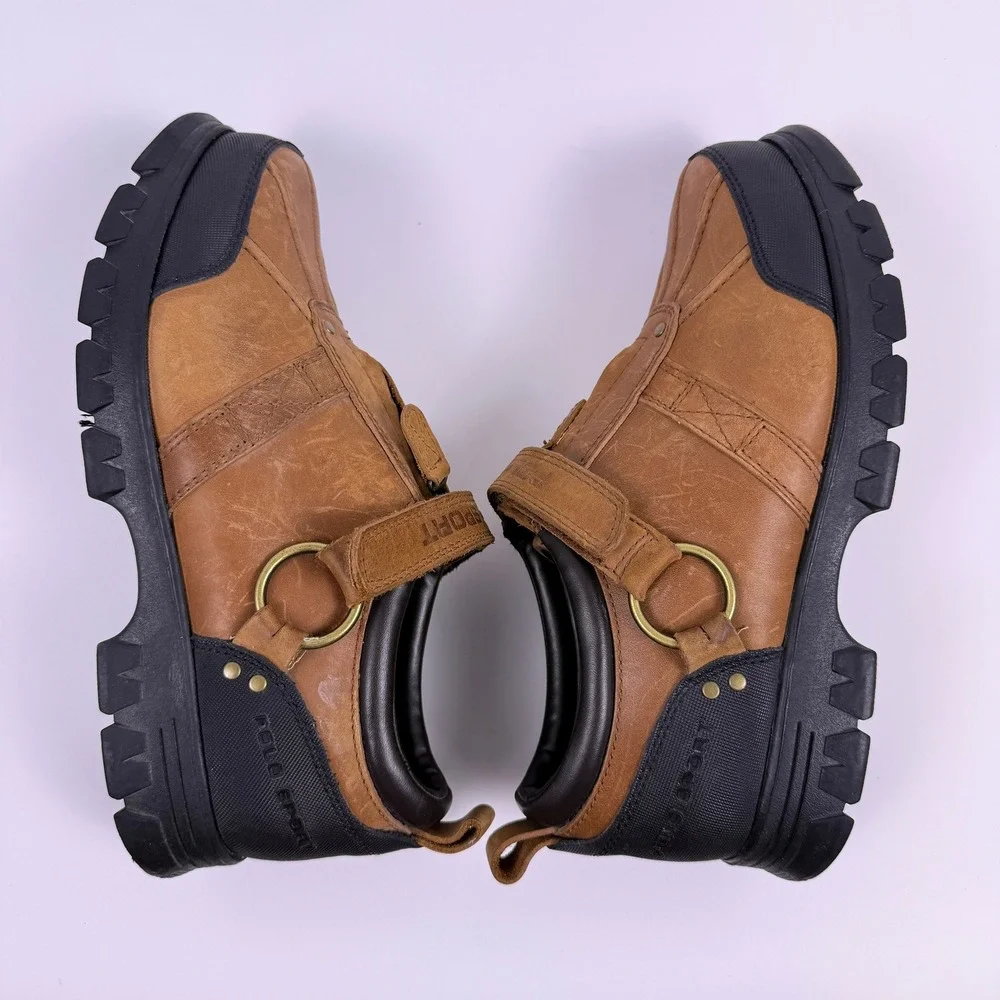 NWOT VTG Ralph Lauren Polo Sport Conquest Duck Boots Mens 9.5 Brown Leather